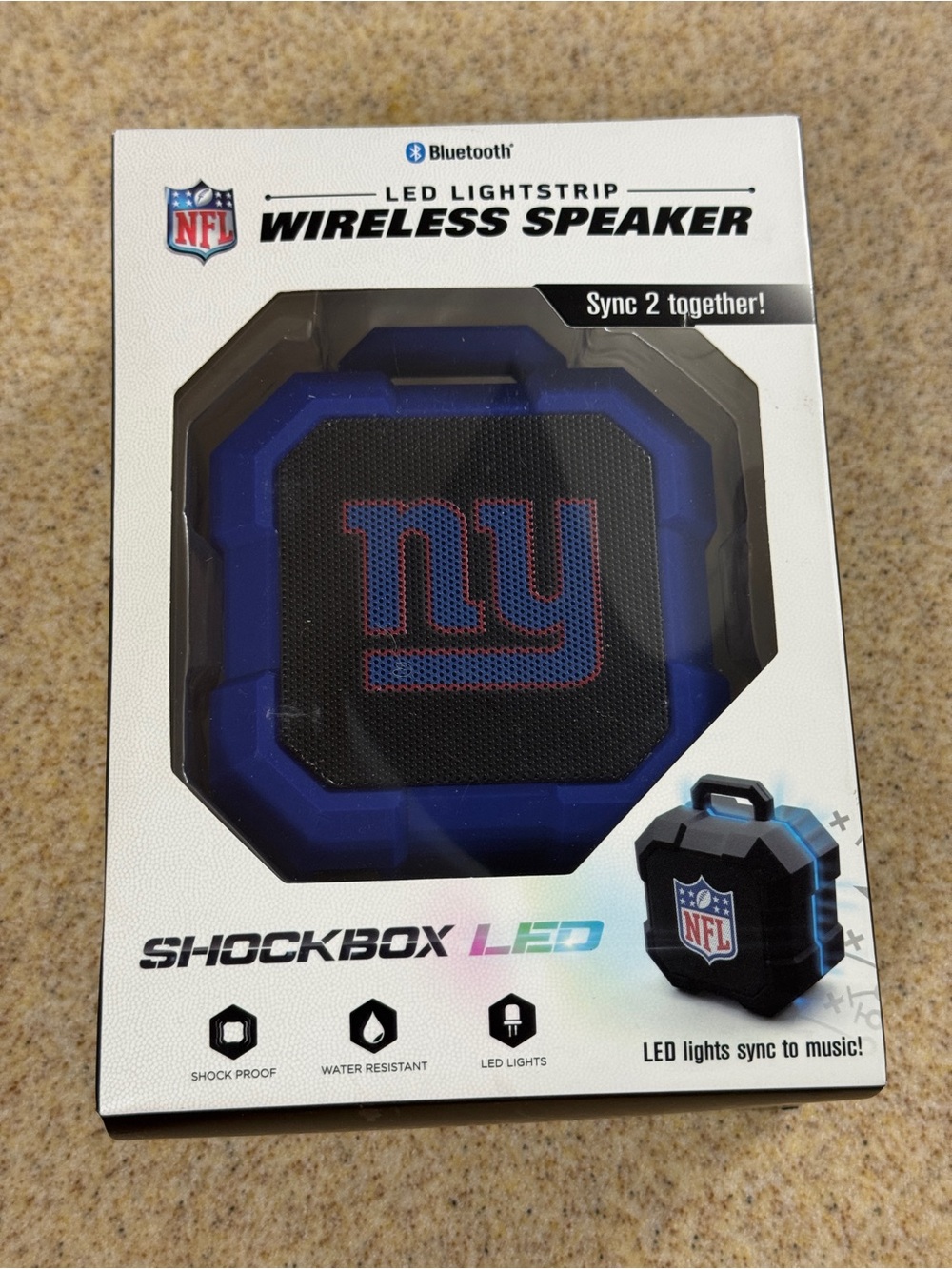 Soar Shockbox LED Lighstrip Bluetooth Wireless Speaker NFL NY Giants NEW Sealed